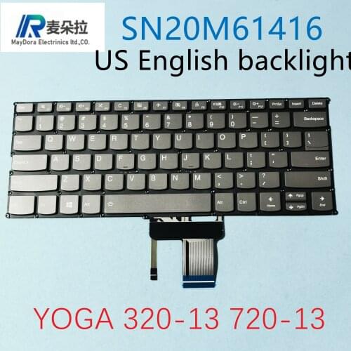 Laptop US Backlight keyboard for LENOVO YOGA720-13 YOGA 720-13 also type DELET key GRAY