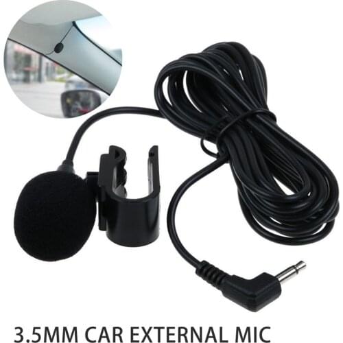 New 3.5mm Car External Microphone 3m Cable for Bluetooth Enabled Stereo GPS DVD Car Audio Stereo Mic With U Shape Fixing Clip