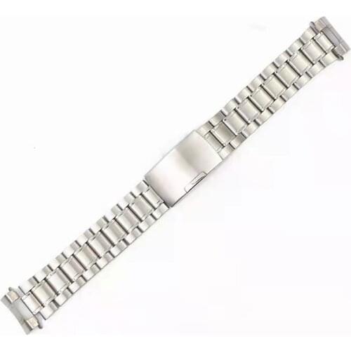 20mm Solid Stainless Seamaster style straight end single pusher deployant clasp bracelet