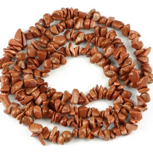 YHBZRET Natural Stone Bead Gold sandstone Irregular Gravel Chip Beads For Jewelry Making 80~88cm Freeform Bracelet necklace DIY