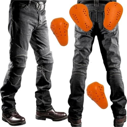 Jes-LN black men Motorcycle jeans Featherbed Jeans The Standard Version Car Blue Ride Trousers pant motorcycles protective gear
