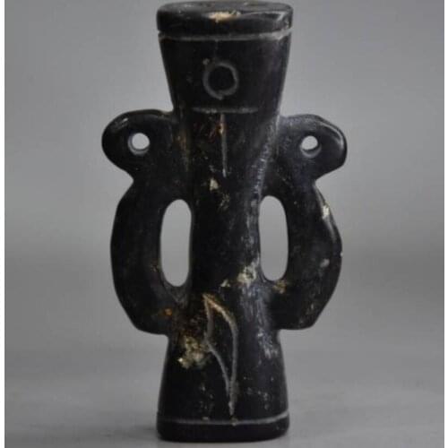 Hongshan culture archaize black iron meteorite amulet pendant statue