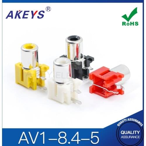 20PCS AV-8.4-5 Audio Video AV Concentric Connector Female RCA Socket WHITE