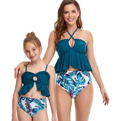 Baby Girls Swimsuit High Quality Family Matching Swimwear Lady Bikini Beachwear Mom and Daughter Bathing Suit Childrens Clothes