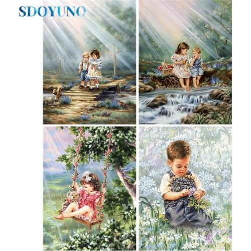 SDOYUNO Angel Full Square/Round Diamond Painting Figure Cross Stitch DIY 5D Diamond Mosaic Embroidery Painting Home Decor