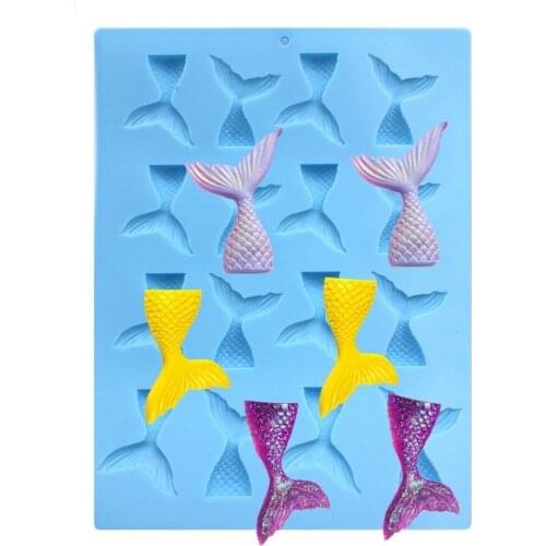 Mini Mermaid Tail Silicone Mold Fondant Cake Molds Cupcake Decorating Tools GumPaste Chocolate Clay Candy Moulds Bakeware