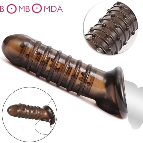 Reusable Penis Enlargement Sleeve Silicone Penis Extension Ring Sleeve Male Scrotum Bound Time Delay Ejaculation Sex Toy for Men
