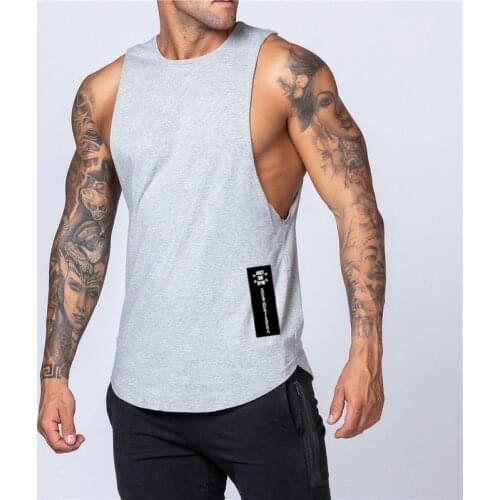 Workout Gym Cotton Mens Tank Top Muscle Stringer Singlets Sleeveless Sportswear Shirt Fashion Clothing Bodybuilding Fitness Vest