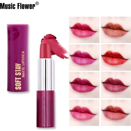 New Music Flower Lipstick Lip Color Matte Beautiful Double Effect Non Stick Cup Lipstick Makeup Cosmetic Gift for Women Hot Sale