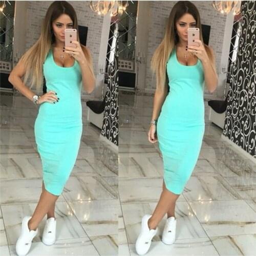 2021 New Sexy Women Summer Dresses Backless Dresses Sleeveless Bodycon Dress Clubwear Bandage LadiesT Shirt Casual Mini Dress