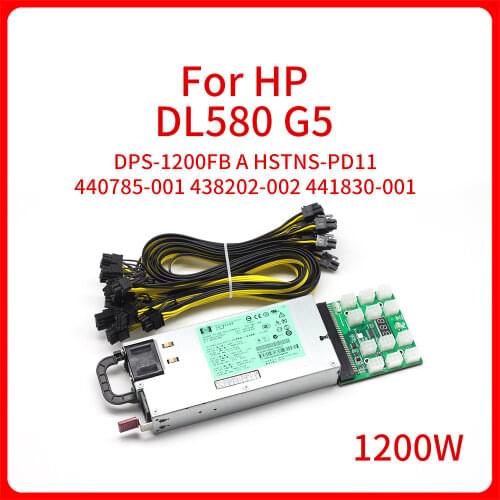 Original 1200W DPS-1200FB A HSTNS-PD11 440785-001 438202-002 441830-001 For Mining PSU For HP DL580 G5 Gen5 Server Power Supply