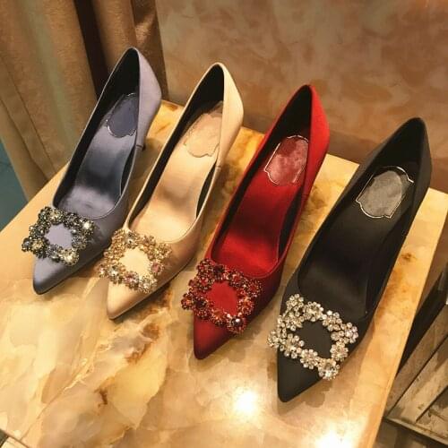 PDEP Diamond Heels Ladies Sexy Shining Part Stiletto Pumps Wedding Shoes For Women