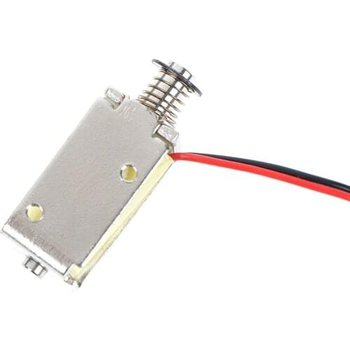 12V DC Suction Micro Electromagnet Spring Push Pull Type Rod Solenoid Magnet 4mm 1pc