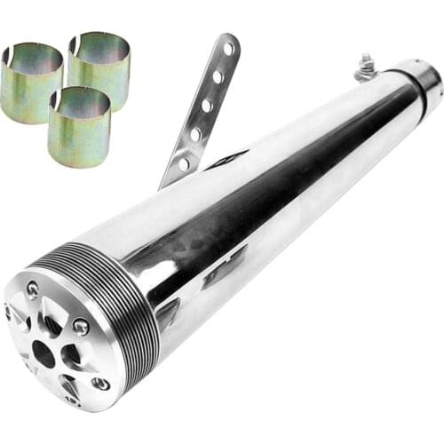 Silver Muffler Exhaust Pipe Universal Stainless Steel Motorcycle Exhaust System fits for Harley