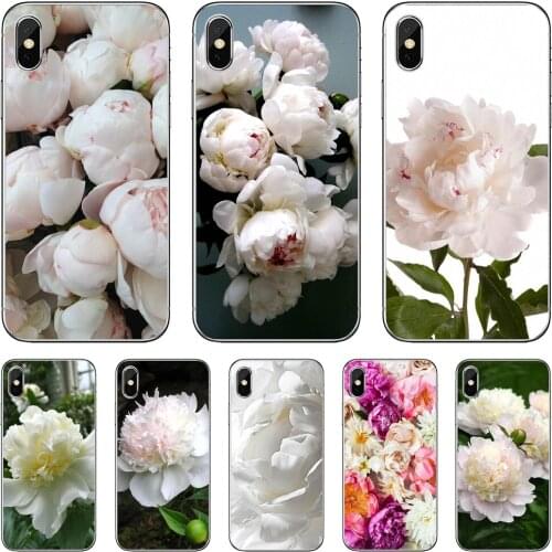 For Huawei Nova 2 2i 3 3i Y3 Y5 Y6 Y7 Y9 Prime 2015 2016 2017 2018 2019 Sweet-peony-White-flowers Silicone Case