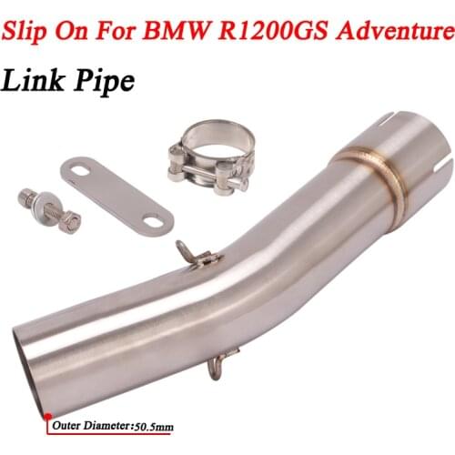 Slip On 51mm For BMW R1200GS Adventure ADV Motorcycle Exhaust System Escape Muffler Tube Connection Link Pipe 2004 - 2009