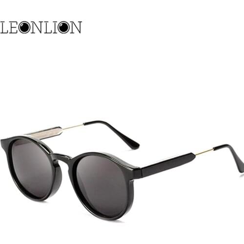 LeonLion 2021 Leopard Round Sunglasses Women/Men Classic Outdoor Oculos De Sol Gafas UV400 Brand Designer Driving Sun Glasses