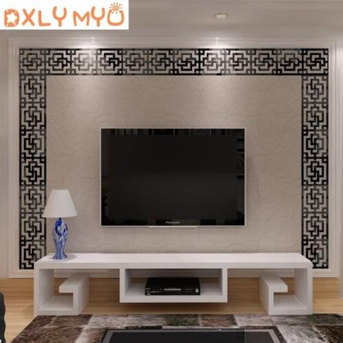 10Pcs Waist line Mirror Sticker DIY Modern Acrylic Mirror Wall Stickers for Living Room Home Decoration