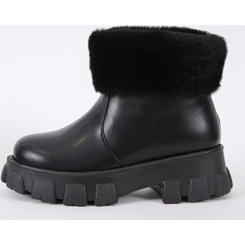 Chunky Platform Warm Plush Winter Boots Women Hidden Heels Waterproof Snow Boots Woman Crystal Fur Ankle Boots Shoes 2021 NEW