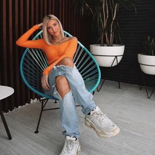 New Fashion Chiffon Women Top Blouse Solid Color Off Shoulder Sexy Backless Long Sleeve Club Party Clothing 2020