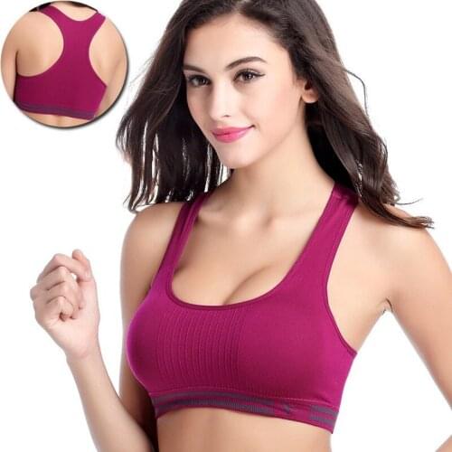 Women Sports Bra Workout Tops Gym Fitness Running Shockproof Leisure Yoga Female Student Underwear Gathered Push Up Bralette I30