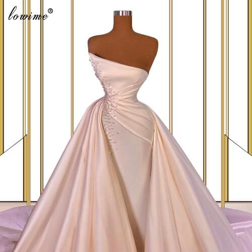 3 Designs White Wedding Dresses 2021 Pearls Elegant Wedding Gowns Sexy Garden Wedding Party Dresses For Women Robe De Mariée