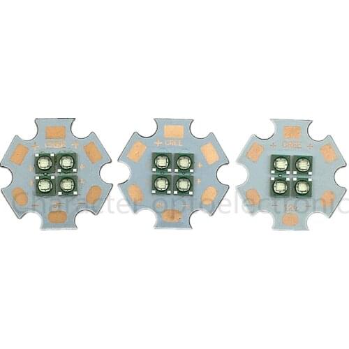 1./2/5/10pcs/lot Cree XPE 4Chip 3V/6V/12V LED Blue 460-465nm Emitter instead of MCE XML LED with 20MM Cooper PCB