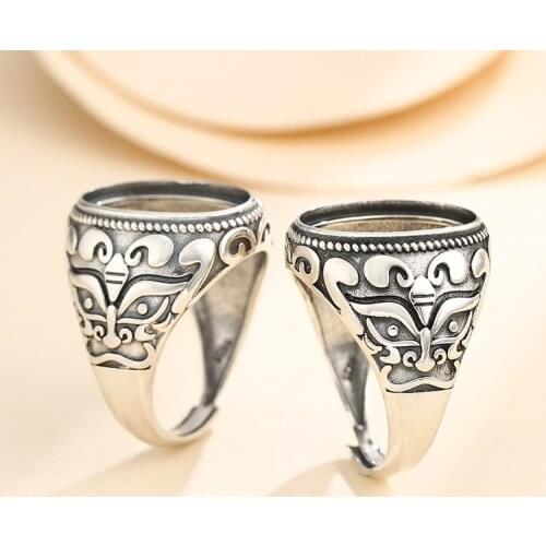 13*18mm 925 STERLING SILVER Semi Mount Bases Blanks base blank Pad VINTAGE rings ring Setting set jewelry gift diy A5363