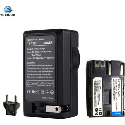 3000mAh BP-522 BP522 Camera Battery + AC Charger For Canon BP-508 BP-511 BP-512 BP-535 BP-70A BP-85A EOS 50D 40D 30D D60 D30 5D