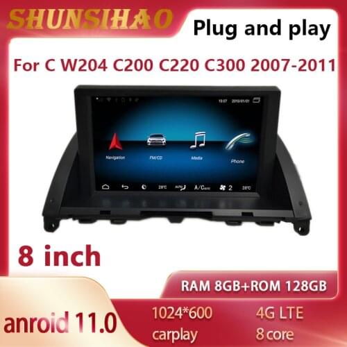 Ouchuangbo Android 10 multimedia for 8 inch Benz C W204 C200 C63 AMG C300 C180 S204 2007-2011 CarPlay car radio GPS navig 128GB