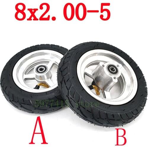 High quality 8x2.00-5tubeless wheel DIY 8*2.00-5 vacuum wheel with alloy hub for KUGOO S1 S3 Electric Adult Scooter