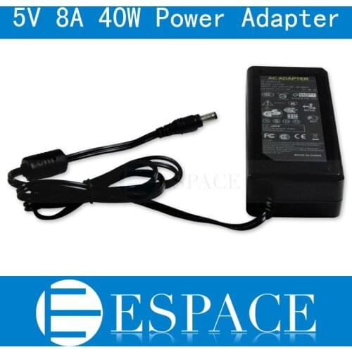 20piece/lot New 5V 8A 40W Power Supply AC 100-240V to DC Adapter For 3528 5050 Strip LED with US/EU/UK plug free DHL