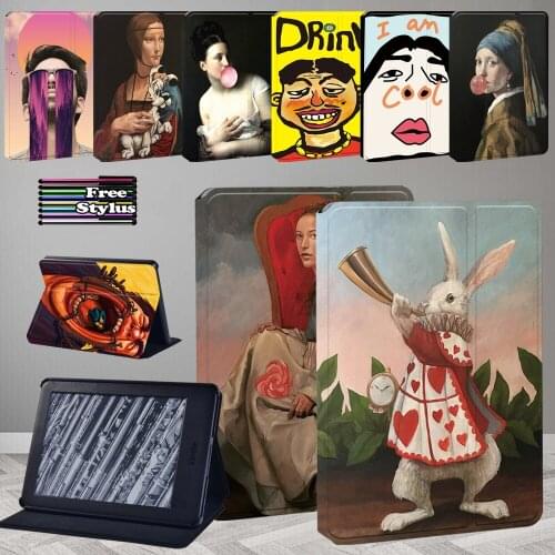 Case for Amazon Kindle EReader Paperwhite 1 2 3 4 Funny Pattern Pu Leather Tablet Cover Case for Amazon Kindle (10th/8th Gen)