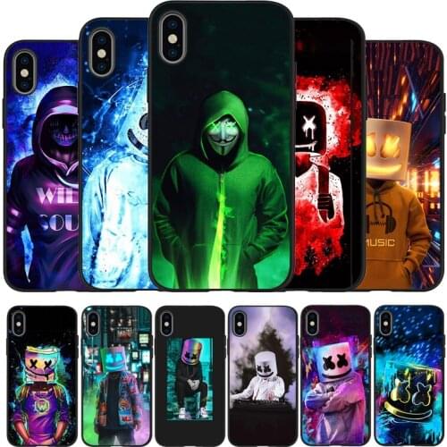 Marshmallow dj black Silicone Phone Case For iPhone 12 XR XS Max 5 5S SE 2020 6 6S 7 8 PLUS X 11Pro Max 11
