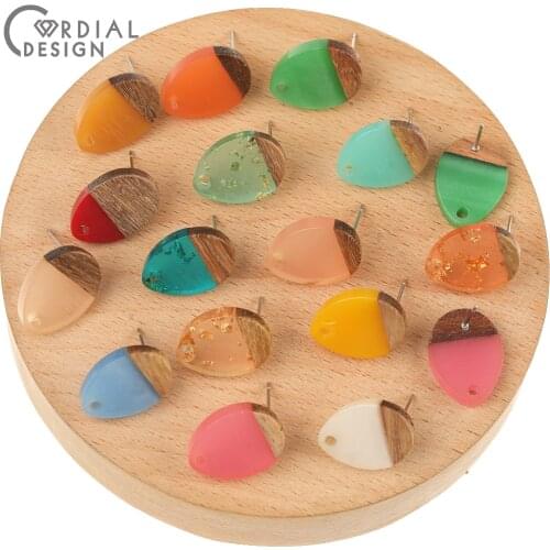 Cordial Design 100Pcs 13*17MM DIY Accessories/Earrings Stud/Natural Wood/Oval Shape/Hand Made/Jewelry Findings & Components