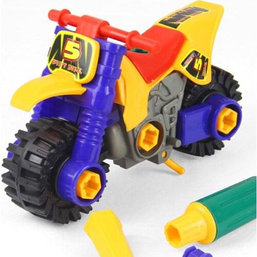 Kids DIY Disassembly Assembly Model Toy Motorcycle Motorbike Nuts Model Education Kids Toy With Screwdrivers