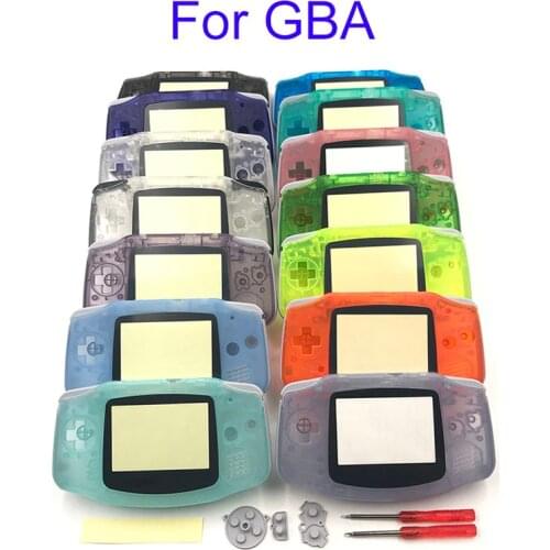 DIY Full set housing shell cover case w/ conductive rubber pad buttons for Game Boy Advance GBA console