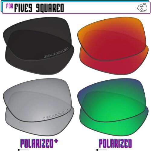 EZReplace Polarized Replacement Lenses for - Oakley Fives Squared Sunglasses - BkSrP Plus-RedGreenP