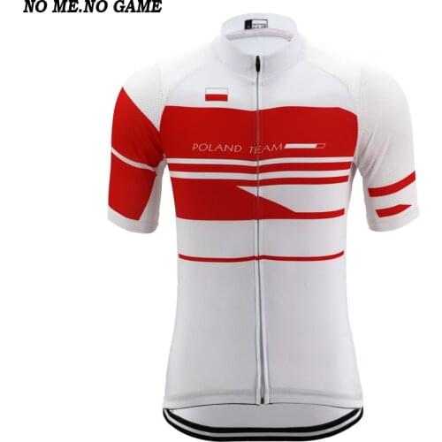 Poland team mens white pro cycling jersey road bicycle racing clothes mtb bike Jersey summer cycling clothing NO ME NO GAME