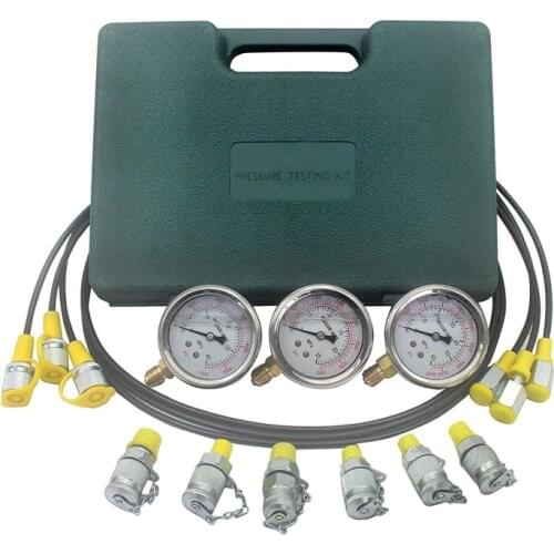 Excavator Hydraulic Kit Stainless Steel Pressure Gauge Hydraulic Pressure Test Kit Hydraulic Test Gauge Kit for Excavators