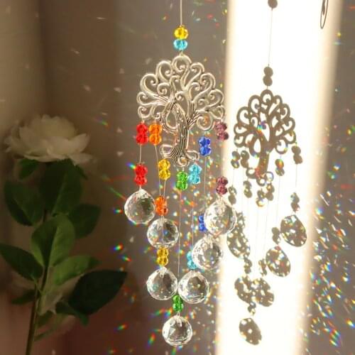 Crystal Prisms Hanging Rainbow Chaser Lighting Accessories for Window Curtains Pendant Home Garden Car Lamp Decor Gifts