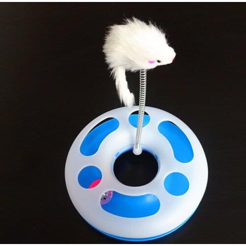 Cat Toys Round Shape Funny Cat Turntable Cat Pet Toy Ball With Cute Mouse Pets Toys Wholesale New Style For Small Pet Toy