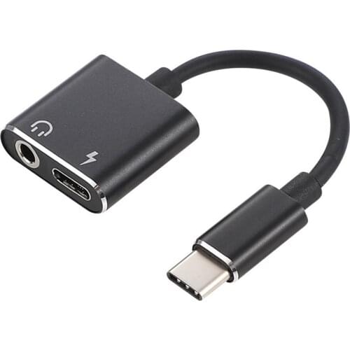 USB C to Jack 3.5 Type C Cable Adapter 2-in-1 USB Type C 3.5mm Audio Earphone Converter Charging Cable Adapter