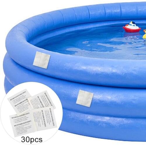 30Pcs Adhesive Patches for Inflatable Swimming Pool Ring Water Game Repair Tape PVC Tool, Adhesive Easy to Use, Repair material
