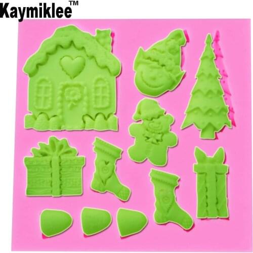 M120 New FDA Christmas Tree Silicone Fondant Mold Resin Gumpaste Surgarcraft DIY Bakeware Sugar Paste Mould