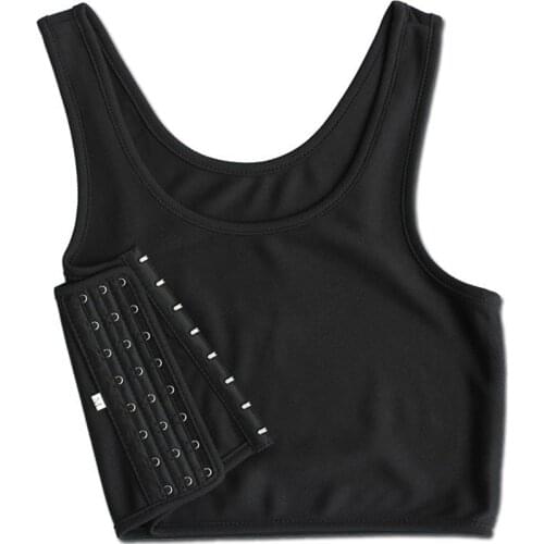 Fashion Casual Sportwear Chest Breast Binder Trans Crop Top Flat Breast Binder Les Corset Stretch Body Shaping Buckle Tank Top