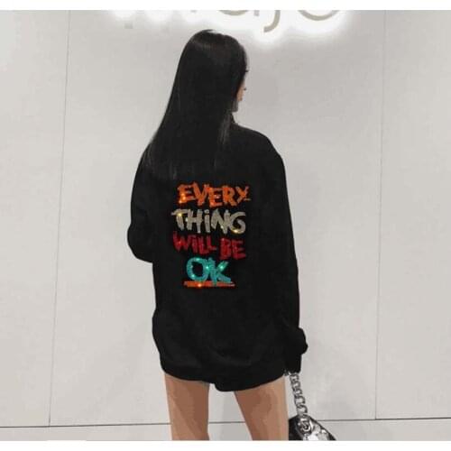 Fashion Women Hoodie Winter Pullover Rhinestone style Loose Sweatshirts Casual Us Style Hoodies Sweatshirt