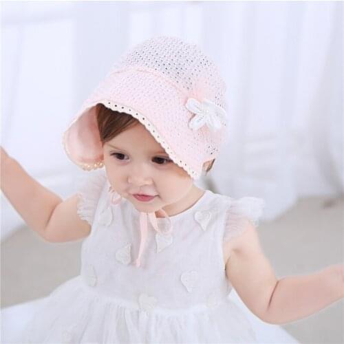 New all cotton bow tie lace hat super cute baby sun protection baby baby baby baby baby one year old Princess Hat