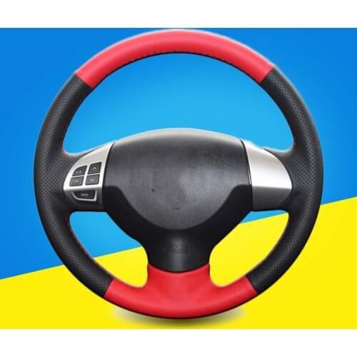 Car Braid On The Steering Wheel Cover for Mitsubishi Lancer X 10 2007-2015 Outlander 2006-2013 ASX 2010-2013 Colt 2008 Leather