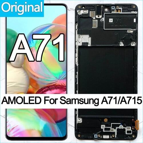 Original AMOLED For Samsung Galaxy A71 LCD Touch Digitizer Sensor Glass Assembly For Samsung A71 Display A715 A715F A715FD